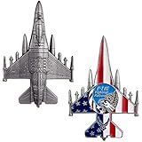 US Air Force F-16 Fighting Falcon Challenge Coin Military Aircraft Shaped Airman Gift