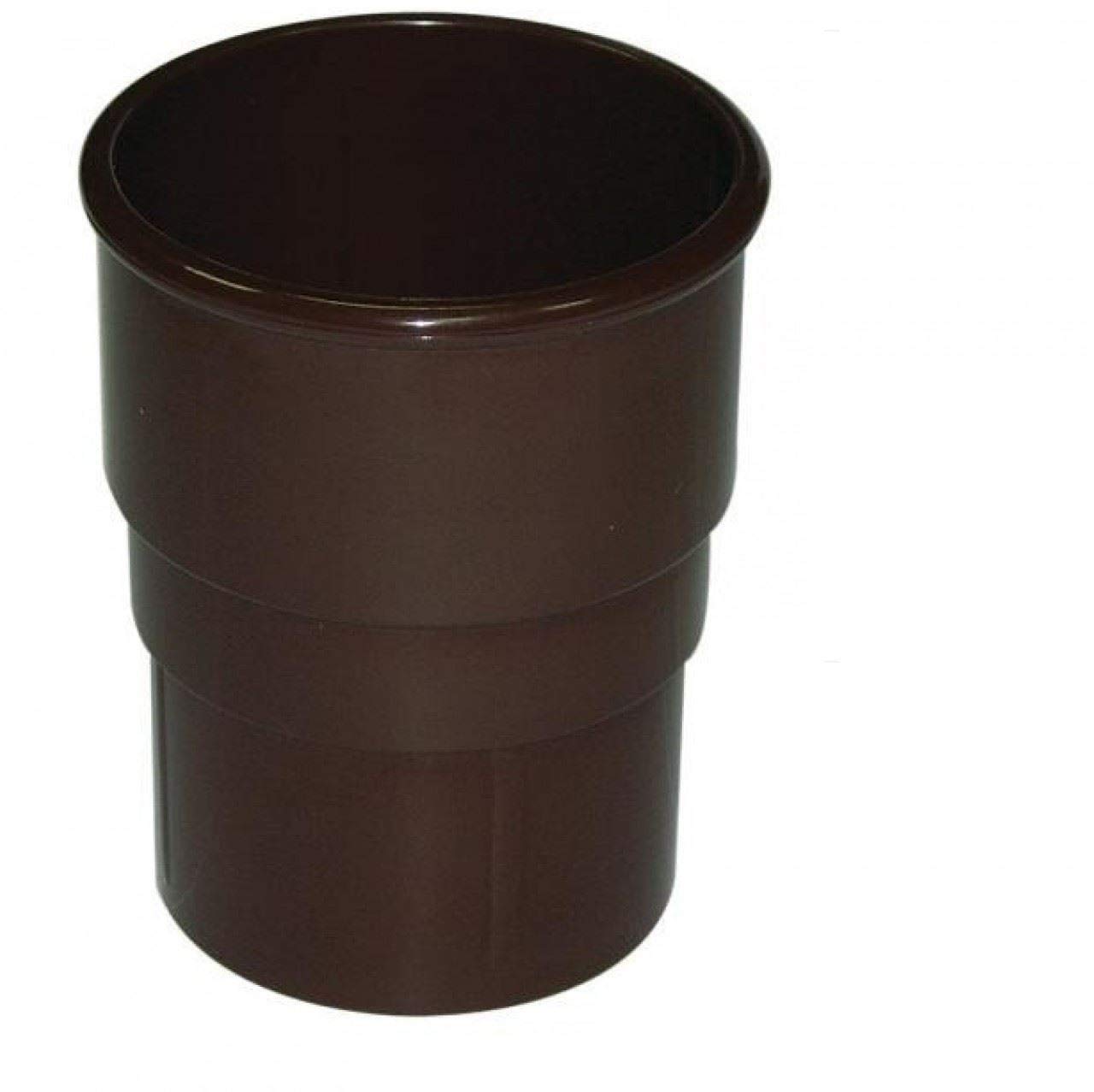 FLOPLAST 68mm Round Gutter Pipe Socket - Brown - Pack of 2