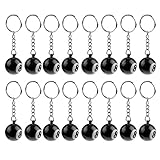 MagiDeal 16 Pieces Eight (8) Ball Key Chains / Billiards Pool Key Chain 25mm Black