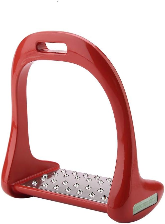 Zerodis Horse Stirrups, 1 Pair Durable Stainless Steel Non-Slip Western Saddle Stirrup Pedal Lightweight Safety Horse Saddle(red) : Pet Supplies