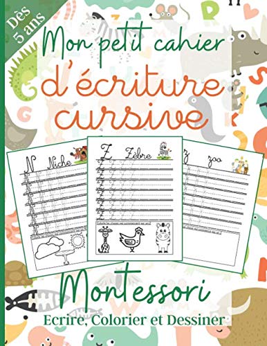 Mon Petit Cahier D Ecriture Cursive Des 5 Ans Montessori Cahier D Ecriture Cp Grand Format Appendre L Alphabet Lettres Cursives En S Amusant Cahier De Vacances Grande Section