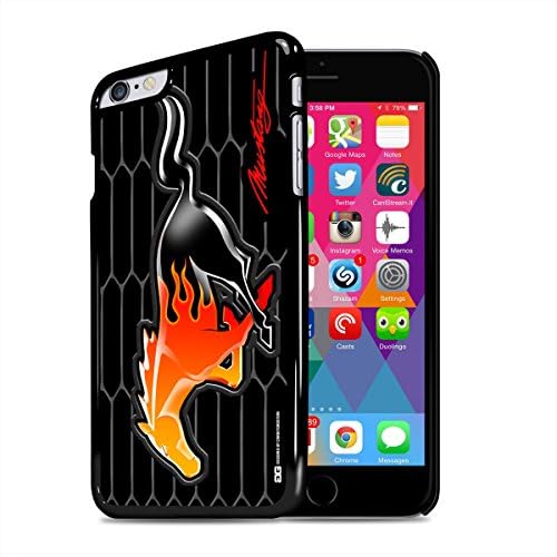 Ford Mustang Flame Pony iPhone 6 Plus Black Cell Phone Case