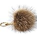 LITHER Large Genuine Raccoon Fur Pom Pom Keychain Bag Charm Fluffy Fox Fur Ball