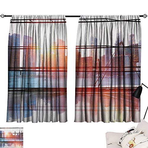Michaeal Office Pop Darkening Curtains Modern City View With