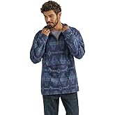 Wrangler Men's Jacquard 1/4 Zip Hoodie Pull Over Shirt Sapphire Way