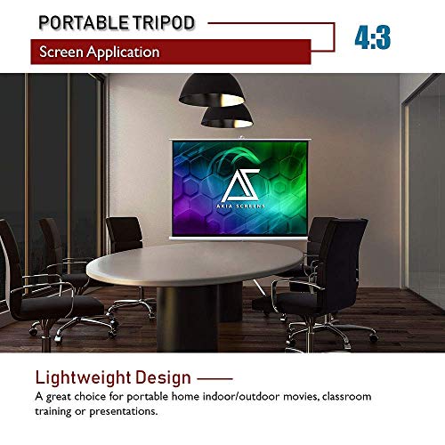 Akia Screens 100" Portable Indoor Outdoor 4:3 Tripod Projector Screen 8K / 4K Ultra HD 3D Ready Pull Up Collapsible Projection Screen with Adjustable Tripod Stand Foldable Projector Screen AK-T100SB1 - Thumbnail 7