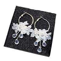 Namever Crystal Flower Temperament Earrings, Earrings Earrings Simple Long Pendant Earrings Earrings