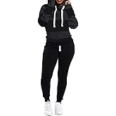 TOPONSKY Womens 2 Piece Tracksuit Long Sleeve Warm Up Outfit Patchwork Pants Set