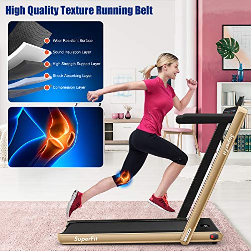 GYMAX Under Desk Treadmill, Foldable Walking Pad Running Machine