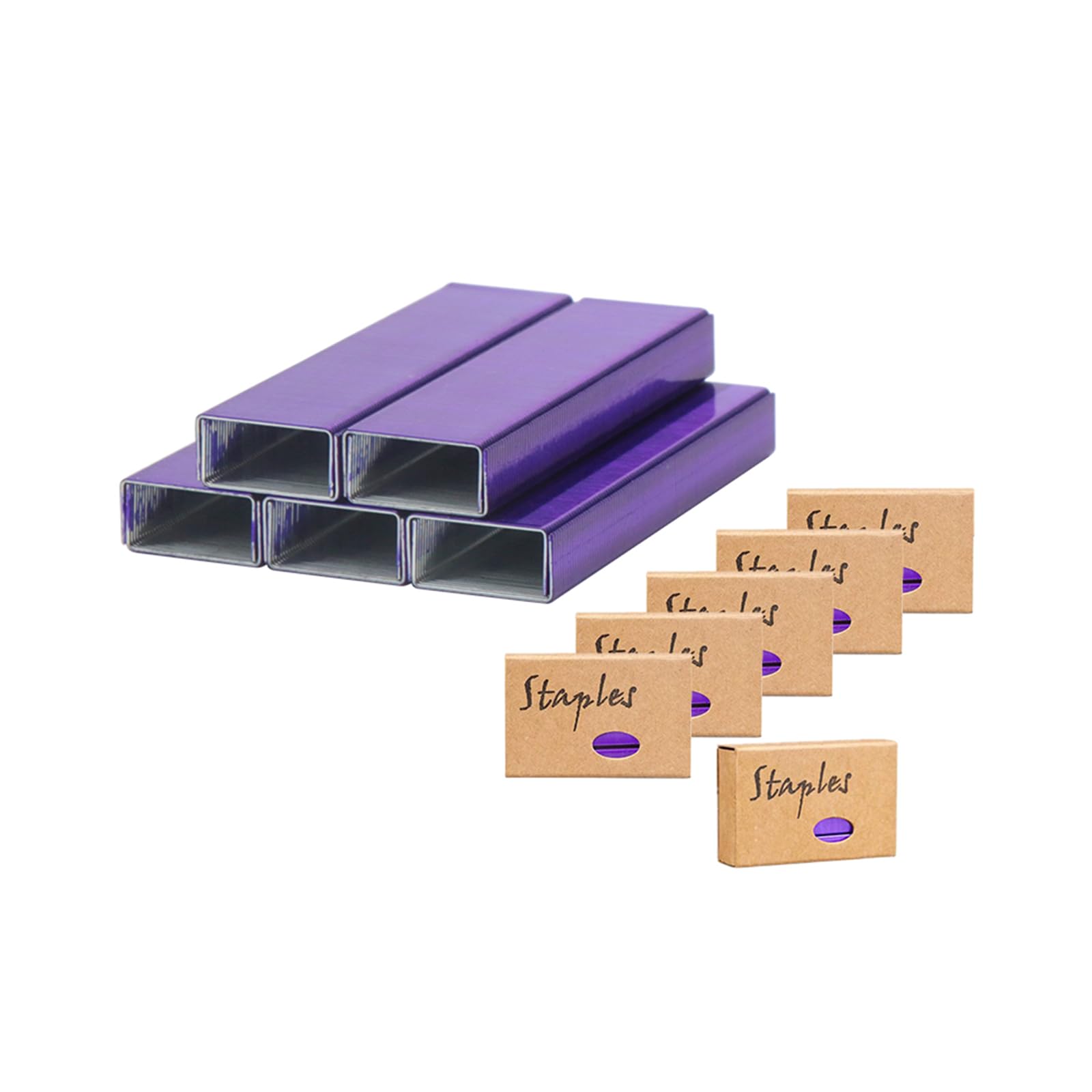 NatSumeBasics 6000 Purple Staples Colored Staple Refills for Standard Stapler Office Desktop Stapling Refill 26/6 Size 1000/Pack (6000 Purple)