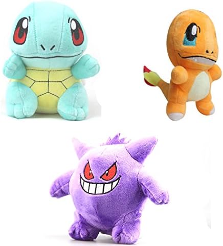 Yunzhicheng Pokemon Go Stuffed Plush Toy Gengar+Charmander+Squirtle(NEW) Sets (3 count)