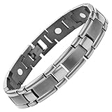 Titanium Magnetic Therapy Bracelet For Arthritis Pain Relief Gunmetal Colour Size Adjusting Tool and Gift Box Included By Willis Judd