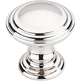 Top Knobs TK320PN Chareau Collection 1-1/4" Reeded Knob, Polished Nickel