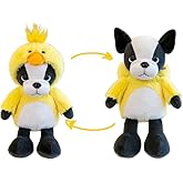 CASAGOOD 13 Inch French Bulldog Stuffed Animal Cosplay as Yellow Duck Plush Toys Soft Bull Dog Toy in Duck Costume, Great Bulldog Plushies Toys Stuffed Animals for Kids