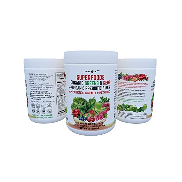 Organic Superfood Reds Greens Plus Immunity Probiotic Prebiotic Fiber