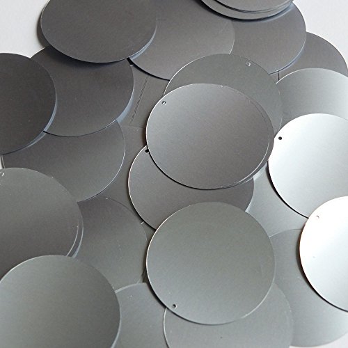 Sequin Steel Silver Gray Round 1.5 inch Metallic Couture Loose Paillettes. Made in USA.