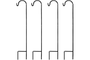 AshmanOnline Ashman Black Shepherd Hook 48 Inch (4 Pack), 10MM Thick, Super Strong, Rust Resistant Steel Hook Ideal for Use at Weddings, Hanging Plant Baskets, Solar Lights, Lanterns, Bird Feeders.