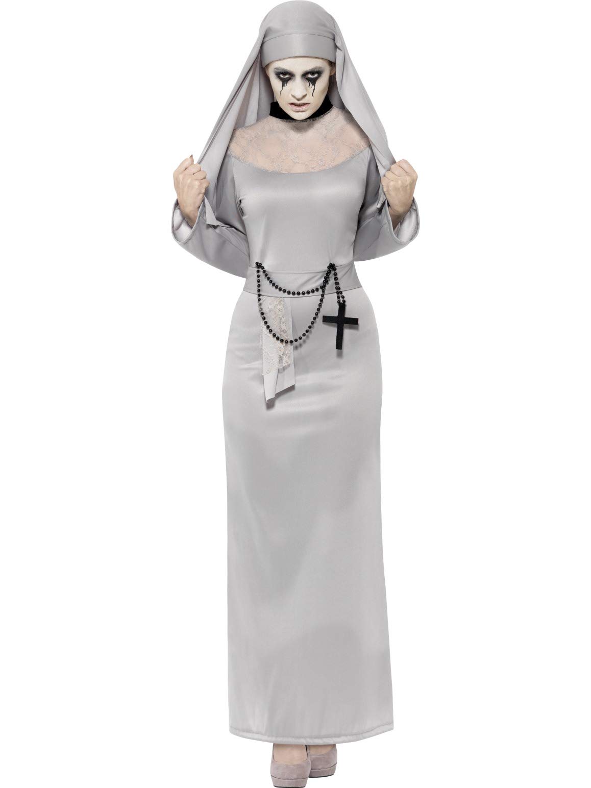 Smiffys Gothic Nun Costume Dress & Headpiece, Fancy Dress, Adult Dress Up Costumes