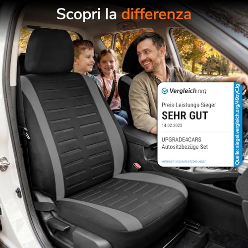 Upgrade4cars Universal Seat Cover Set 2026 Version | Covers for Front and Rear Seat in Grey | Car Interior Accessories Decoration