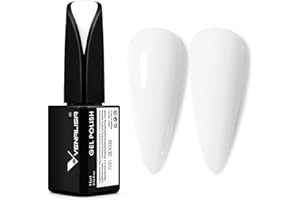 V VENALISA VENALISA 15ml Gel Nail Polish, Pure White Color Soak Off UV LED Nail Gel Polish Nail Art Starter Manicure Salon DIY at Home, 0.53 OZ