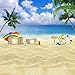 OFILA Tropical Beach Backdrop for Kids 5x5ft Kids Beach Theme Birthday Party Photography Background Summer Party Backdrop Beach Baby Shower Photo Shoot Seaside Backdrop Props