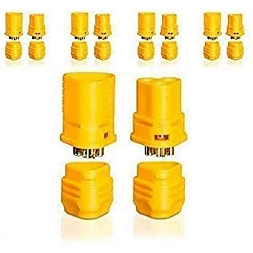 YUNIQUE GREEN-CLEAN-POWER - MT30 Male-Female Connectors 5 Pairs | For RC Lipo Modeling | Adapter for Wiring, Car Radio Connection, Yellow, Plastic