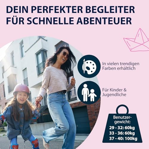 Inline Skates Mia - Magnolia - Inliner für Kinder/Jugendliche & Erwachsene in Größe 37-40 - Inlineskates bis zu 4 Größen verstellbar - Bequeme & stilvolle Rollerskates