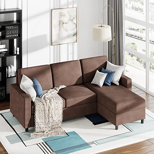 Walsunny Convertible Sectional Sofa Couch with Reversible Chaise L ...