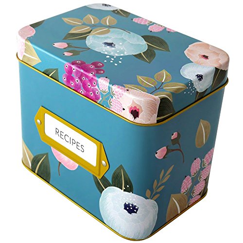 Recipe Box & Cards by Polite Society (Blue Tin)