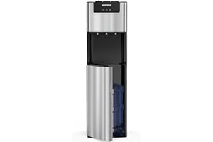 ICEVOKE Self-Cleaning Bottom Loading Water Cooler Water Dispenser for 3 or 5 Gallon Bottles - Hot, Room & Cold Water, Child-Safety Lock, for Home/Kitchen/Office