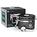 Coffee Gator Stainless Steel Coffee Grounds and Beans Container Canister with Date-Tracker, CO2-Release Valve and Measuring Scoop, Small, Gray