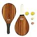 Joga Frescobol Wooden Paddle Set; Dark Stain