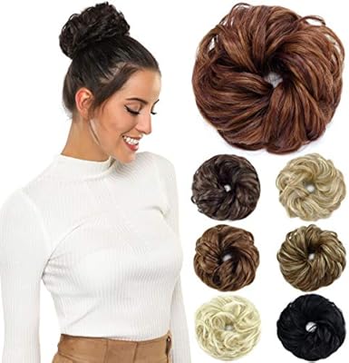 Rosebud Hair Bun Extensions Messy Synthetic Chignon Hairpiece Easy