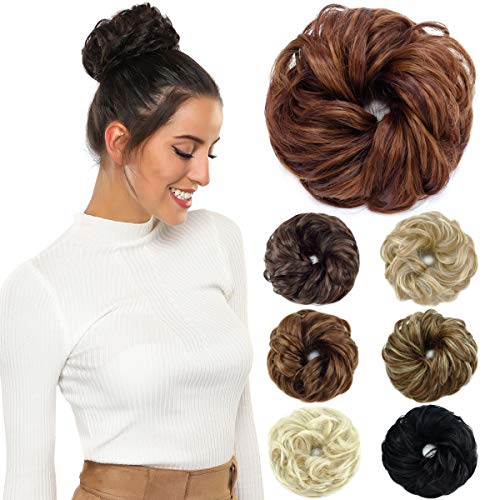 ROSEBUD Hair Bun Extensions Messy Synthetic Chignon Hairpiece Easy Bun Hair Pieces for Women Hair Updos