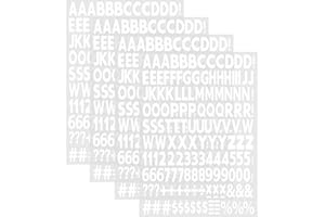 1 Inch Iron on Letters and Numbers A-Z 0-9, PU Alphabet Heat Transfer Stickers for Clothing T-Shirt DIY Craft, Black White (4