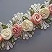 1 Yard Pearl Bead Flower Lace Trim Ribbon Scalloped Zigzag Edge 3.7cm Width Vintage Apricot Edging Eyelash Trimming Fabric Embroidered Applique Sewing Craft Wedding Bridal Dress Clothes Headband DIY