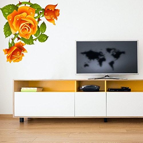 DeStudio 'Rose Corner Yellow' Wall Sticker (PVC Vinyl, 70 cm x 70 cm)