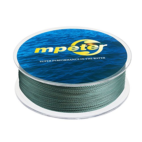 Mpeter Armor Braided Fishing Line, Abrasion Resistant Braided Lines, High Sensitivity and Zero Stretch, 4 Strands to 8 Strands with Smaller Diameter,green,547-Yard/40LB