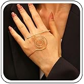 TseanYi Swirl Cuff Hand Palm Bracelet Gold Swirl Cuff Bracelet Statement Metal Coil Hand Bracelet Open Bangle Adjustable Wrap Bracelet Hand Palm Cuff Bangle Bracelet