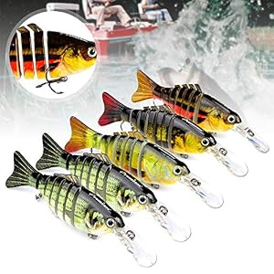 Tzutogether 5 Pièces Leurres De Pêche, Leurres De Pêche En Mer Avec 2 Crochets Aigus Super Tranchants Réaliste Coule Lentement Kit De Pêche Pour Leurres De Brochet Jaune Doré Et Poisson De Mer