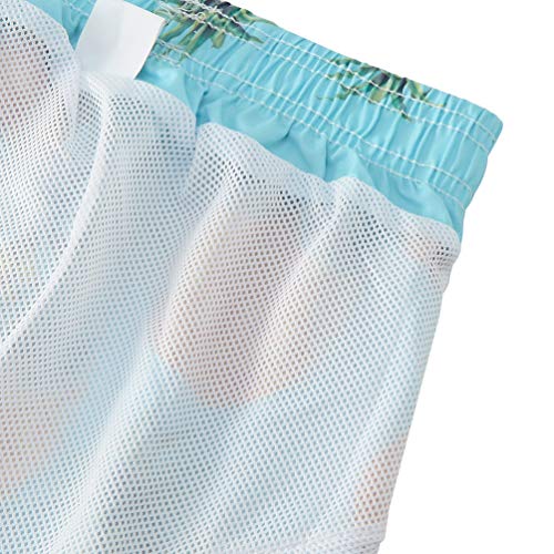 BFUSTYLE Toddler Boy Quick Dry Rash Guard Swim Trunks Mesh Lining Swimwear Green Blue Pineapple Glasses Printing Cute Beach Shorts Waterproof Surf Board Short Pants for Kids Boys 5-6 Years Old