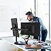 Dual Monitor Stand, Alloyseed Heavy Duty Fully Height Adjustable Free Standing LCD Display Desk Mount Fits Two 13 to 27 Inch LCD Screens up to 25 lbs (Dual Arm)