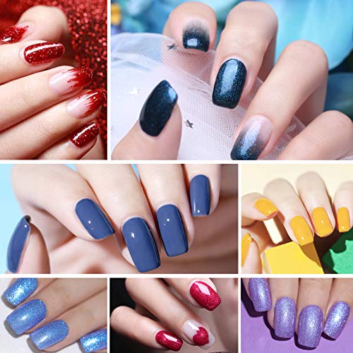 Yayoge Gel Nail Polish Kit，5 Colors Cat Eyes Gel Nail Polish Base and Top Coat ，UV Gel Nail Polish Set ，Soak Off Gel Nail Art Manicure Kit,Ideal Gifts DIY Nail Art Salon and Home