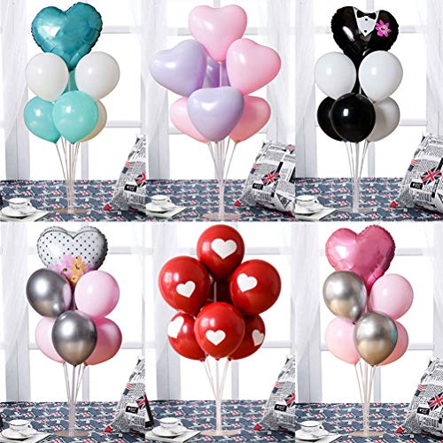 YANSHON 4 Pack Balloon Stands Height Table Balloon Stand Kit, Reusable Clear Balloon Holder for Birthday Baby Shower Wedding Decoration