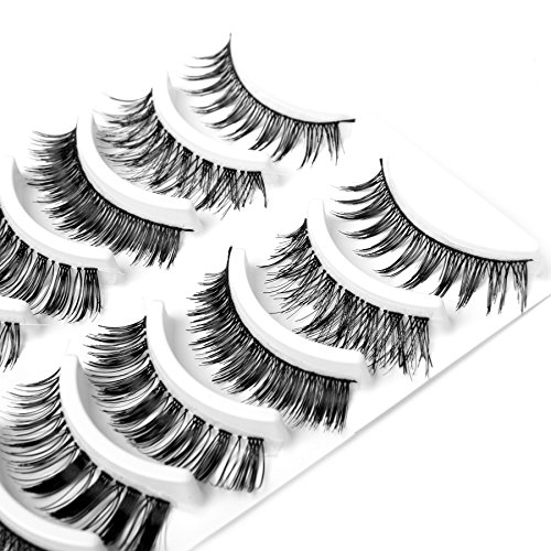 Goldrose 10 Different Styles 20 Pairs Black Long Thick Most Natural Looking Reusable Charming Cross Makeup False Eyelashes Fake Eye Lash Extension Handmade Soft