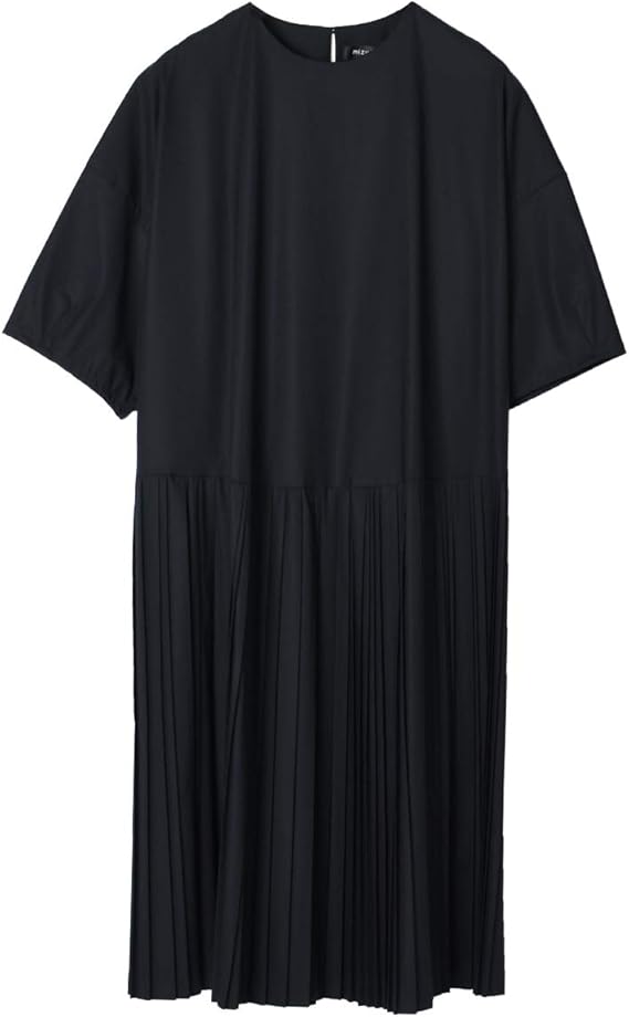 Amazon ミズイロインド Mizuiro Ind プリーツ ワイド ワンピース 1 Free フリーサイズ Navy Col 77 ワンピース チュニック 通販