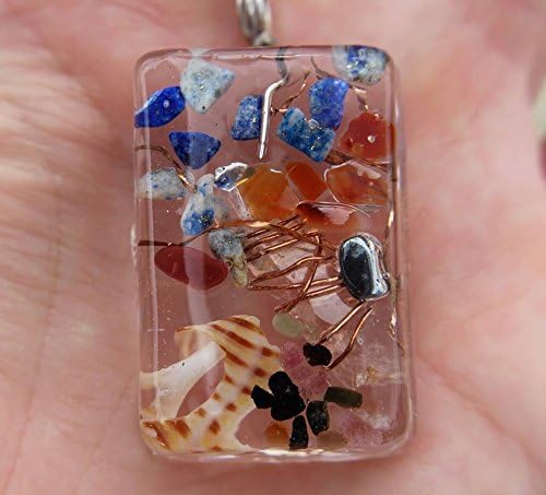 Hawaiian Healing Orgonite-Orgone Energy Pendants for Chronic Pain with Hematite, Lapis Lazuli, Carnelian(Large Rectangle)