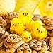 TUPARKA 36Pcs Easter Chenille Chicks Cute Fully Yellow Easter Chicks Baby Chicks with 4 Sheet Easter Stickers for Kids, Easter Egg Bonnet Decoration
