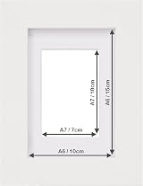 Fabian Clarke London A6 White Wood Photo Frame with Mount and Glass view 2