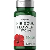 Piping Rock Hibiscus Flowers | 120 Capsules | Concentrated Extract | Herbal Supplement | Non-GMO, Gluten Free